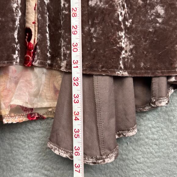 Velvet Burnout Tunic Womens Mixed Media Floral Boho Fairycore Overrsized Size S - Picture 5 of 10